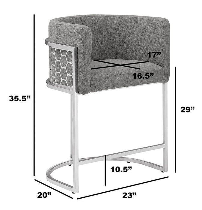 Mariano Furniture - BS030 - Teddy Fabric Barstool in Dark Gray (Set of 2) - BQ-BS030 - GreatFurnitureDeal