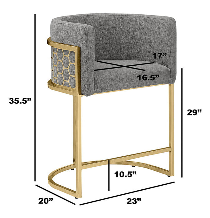 Mariano Furniture - BS034 - Teddy Fabric Barstool in Dark Gray (Set of 2) - BQ-BS034 - GreatFurnitureDeal