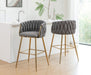 Mariano Furniture - Braided Barrel Barstools in Dark Gray/Gold (Set of 2) - BQ-BS265 - GreatFurnitureDeal