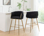 Mariano Furniture - Braided Barrel Barstools in Black/Gold (Set of 2) - BQ-BS266 - GreatFurnitureDeal
