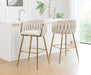 Mariano Furniture - Braided Barrel Barstools in Cream/Gold (Set of 2) - BQ-BS267 - GreatFurnitureDeal