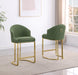 Mariano Furniture - BS374 - Teddy upholstered Barstool in Green/Gold (Set of 2) - BQ-BS375 - GreatFurnitureDeal