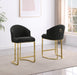Mariano Furniture - BS374 - Teddy upholstered Barstool in Black/Gold (Set of 2) - BQ-BS376 - GreatFurnitureDeal