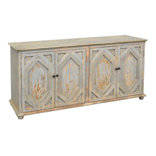 GJ Styles - Carved Sideboard Distressed Light Blue - BT07 - GreatFurnitureDeal