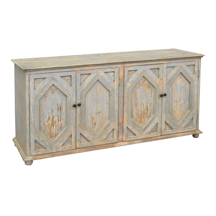 GJ Styles - Carved Sideboard Distressed Light Blue - BT07 - GreatFurnitureDeal