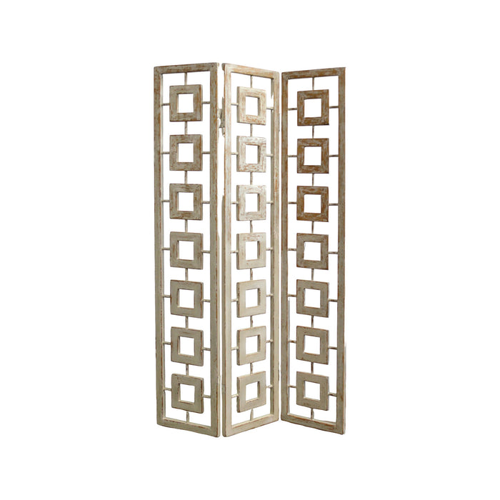GJ Styles - Folding Screen in Distressed White - BT49 - GreatFurnitureDeal