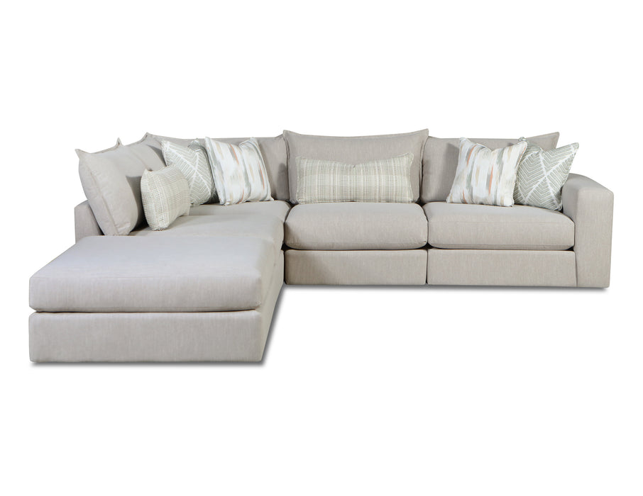 Southern Home Furnishings - Charlotte Sectional in Green/Grey - 7004-03 19KP 15 19KP 11R Charlotte - GreatFurnitureDeal