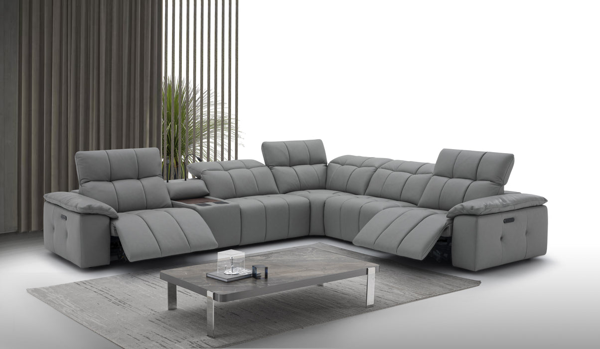 J&M Furniture - Beaumont Dark Gray Leather Sectional - 176652-DG - GreatFurnitureDeal