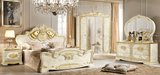 ESF Furniture - Leonardo 5 Piece Bedroom Queen Panel Bed Set in Ivory-Gold - LEONARDOBEDQ.S-5SET - GreatFurnitureDeal