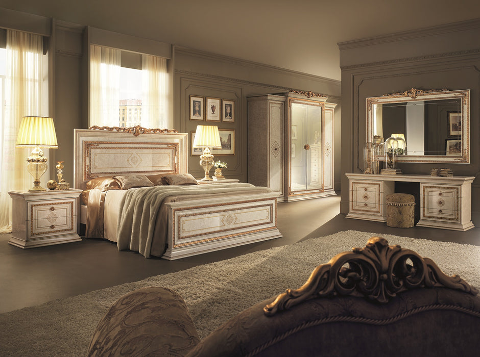 ESF Furniture - Leonardo King Bed w/Top Crown - LEONARDOKING