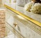 ESF Furniture - Leonardo 5 Piece Bedroom King Panel Bed Set in Ivory-Gold - LEONARDOBEDK.S.-5SET - GreatFurnitureDeal