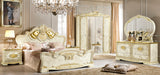 ESF Furniture - Leonardo 5 Piece Bedroom Queen Panel Bed Set in Ivory-Gold - LEONARDOBEDQ.S-5SET - GreatFurnitureDeal