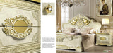 ESF Furniture - Leonardo 5 Piece Bedroom King Panel Bed Set in Ivory-Gold - LEONARDOBEDK.S.-5SET - GreatFurnitureDeal