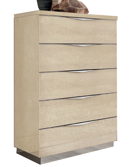 ESF Furniture - Platinum 5 Drawer Chest - Ivory- PLATINUM-CHEST - GreatFurnitureDeal