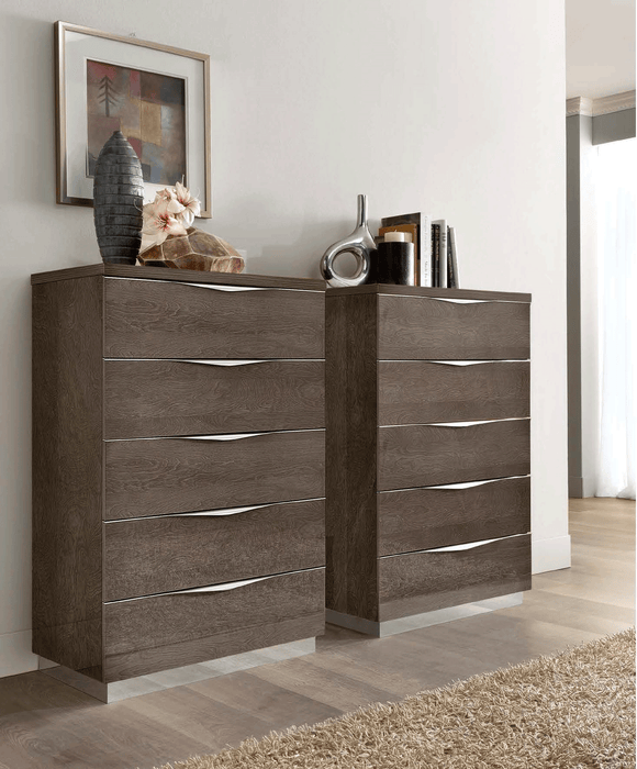 ESF Furniture - Platinum 5 Drawer Chest - Silver Birch- PLATINUM-CHEST - GreatFurnitureDeal
