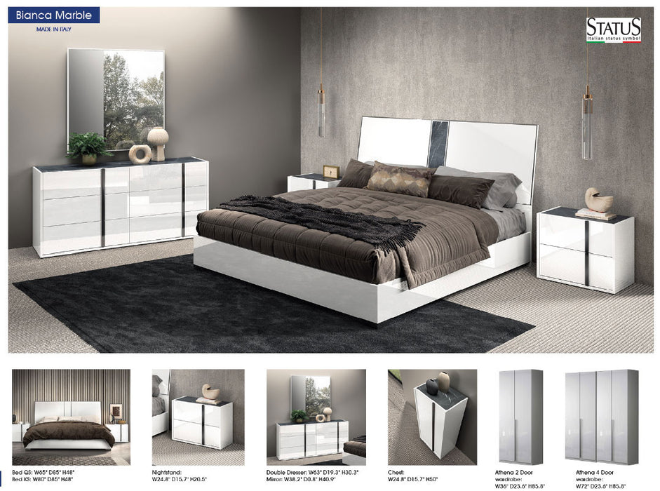 ESF Furniture - Bianca Marble Queen Size Bed - BIANCA-QUEEN