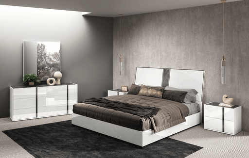 ESF Furniture - Bianca Marble Double Dresser with Mirror - BIANCA-DRESSERMIRROR - GreatFurnitureDeal
