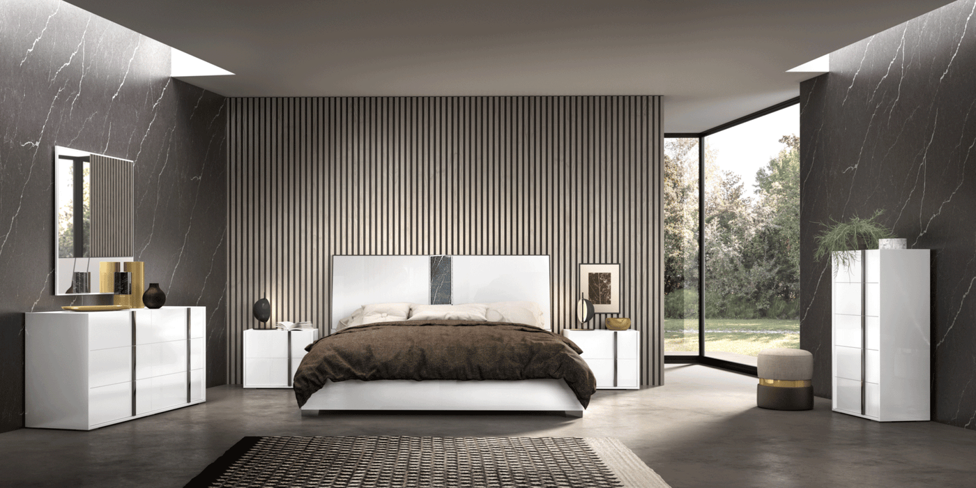 ESF Furniture - Bianca Marble Queen Size Bed - BIANCA-QUEEN