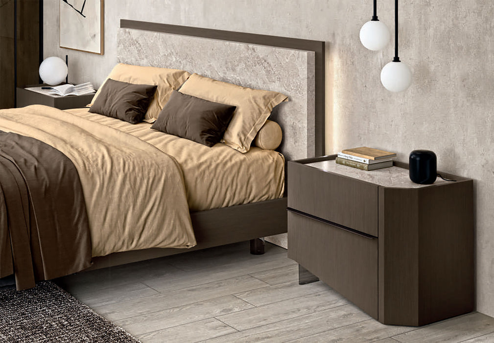 ESF Furniture - Petra King Size Bed in Warm, Natural Tones - PETRA-KING