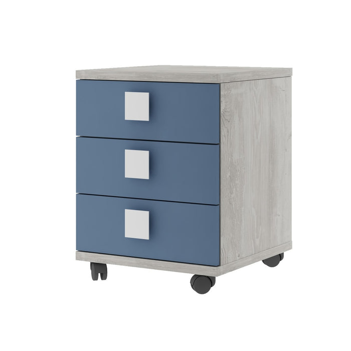 ESF Furniture - Jazz 4 Piece Kids Bedroom Set in Oak Blue - JAZZ-BED-4SET - GreatFurnitureDeal