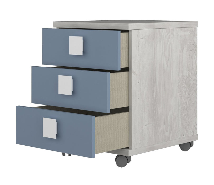 ESF Furniture - Jazz 4 Piece Kids Bedroom Set in Oak Blue - JAZZ-BED-4SET - GreatFurnitureDeal