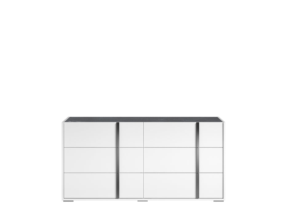 ESF Furniture - Bianca Marble 6 Piece Queen Size Bedroom Set - BIANCA-QUEEN-6SET