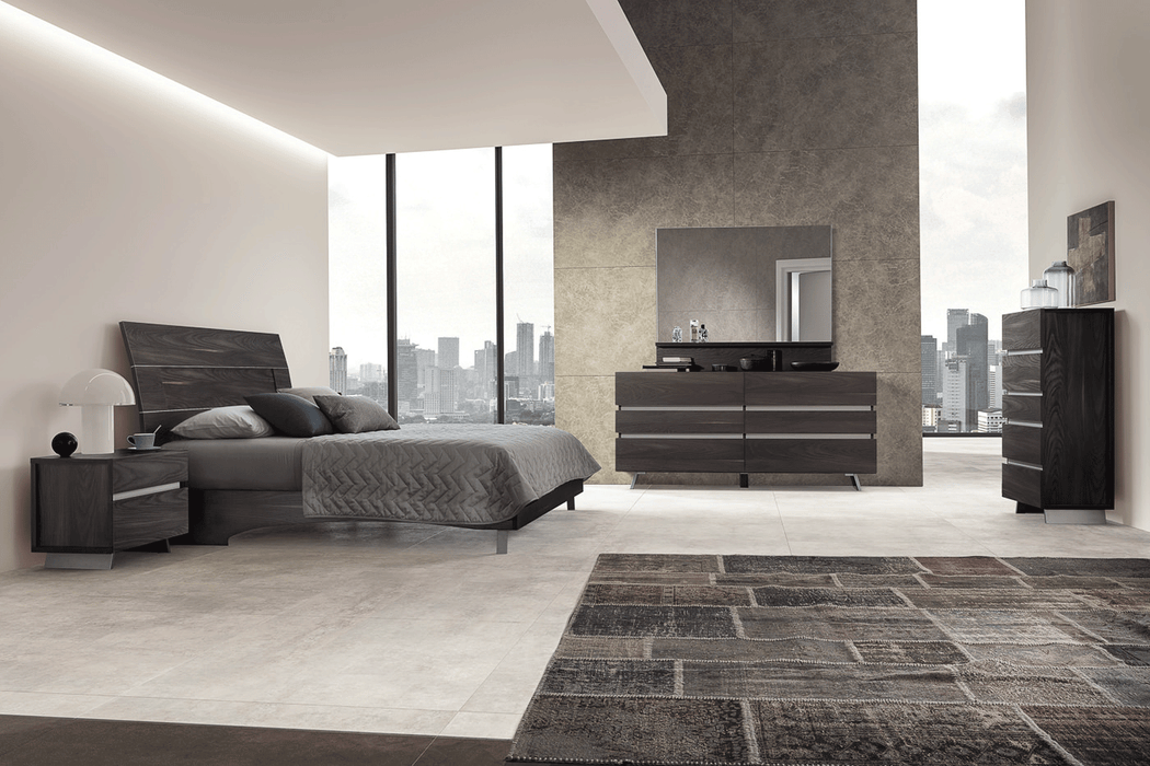 ESF Furniture - New Star King Bed in Brushed Burnt Oak - NEW-K - GreatFurnitureDeal