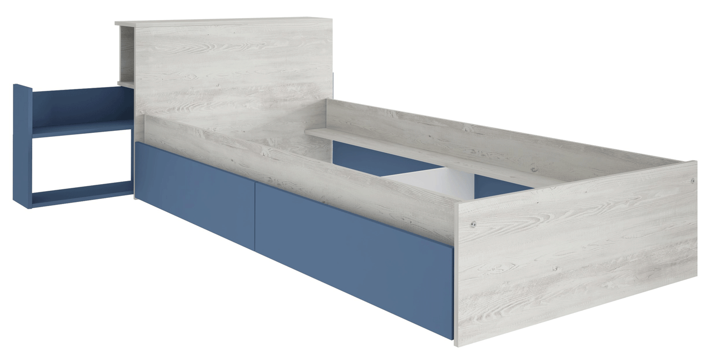 ESF Furniture - Jazz 4 Piece Kids Bedroom Set in Oak Blue - JAZZ-BED-4SET - GreatFurnitureDeal