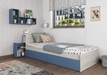 ESF Furniture - Jazz 4 Piece Kids Bedroom Set in Oak Blue - JAZZ-BED-4SET - GreatFurnitureDeal