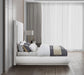 Meridian Furniture - Brooke Cream Linen Textured Fabric Upholstered Queen Bed - BrookeCream-Q - GreatFurnitureDeal