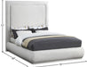 Meridian Furniture - Brooke Cream Linen Textured Fabric Upholstered Queen Bed - BrookeCream-Q - GreatFurnitureDeal