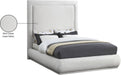 Meridian Furniture - Brooke Cream Linen Textured Fabric Upholstered Queen Bed - BrookeCream-Q - GreatFurnitureDeal