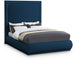Meridian Furniture - Brooke Navy Linen Textured Fabric Upholstered King Bed - BrookeNavy-K - GreatFurnitureDeal