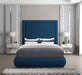 Meridian Furniture - Brooke Navy Linen Textured Fabric Upholstered King Bed - BrookeNavy-K - GreatFurnitureDeal
