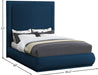 Meridian Furniture - Brooke Navy Linen Textured Fabric Upholstered King Bed - BrookeNavy-K - GreatFurnitureDeal