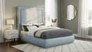 Meridian Furniture - Brooke Light Blue Linen Textured Fabric Upholstered King Bed - BrookeSkyBlu-K - GreatFurnitureDeal