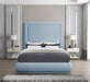 Meridian Furniture - Brooke Light Blue Linen Textured Fabric Upholstered King Bed - BrookeSkyBlu-K - GreatFurnitureDeal