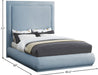 Meridian Furniture - Brooke Light Blue Linen Textured Fabric Upholstered King Bed - BrookeSkyBlu-K - GreatFurnitureDeal