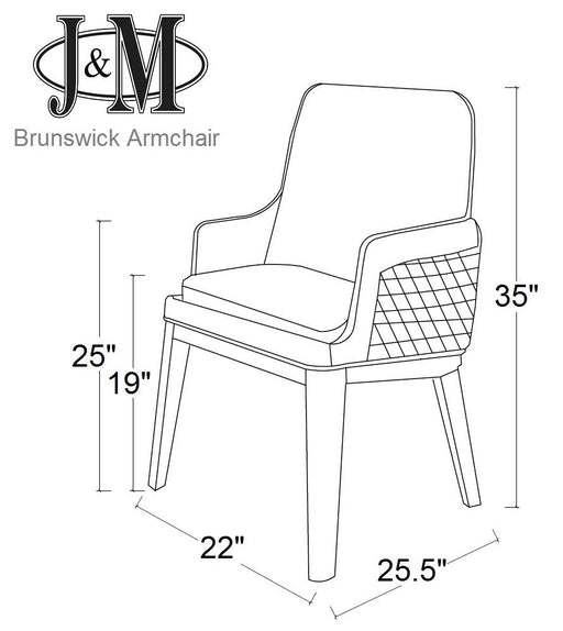 J&M Furniture - Brunswick Arm Chair - Set of 2 - 19985-GREY - GreatFurnitureDeal