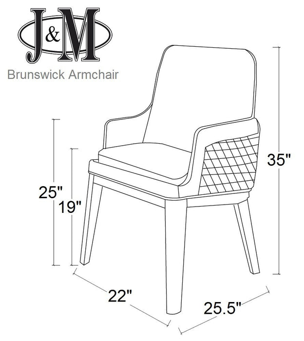 J&M Furniture - Brunswick Arm Chair - Set of 2 - 19985-GREY