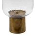 Worlds Away - Large Clear Glass Candle Votive With Ribbed Brass Base - CADEY LG - GreatFurnitureDeal