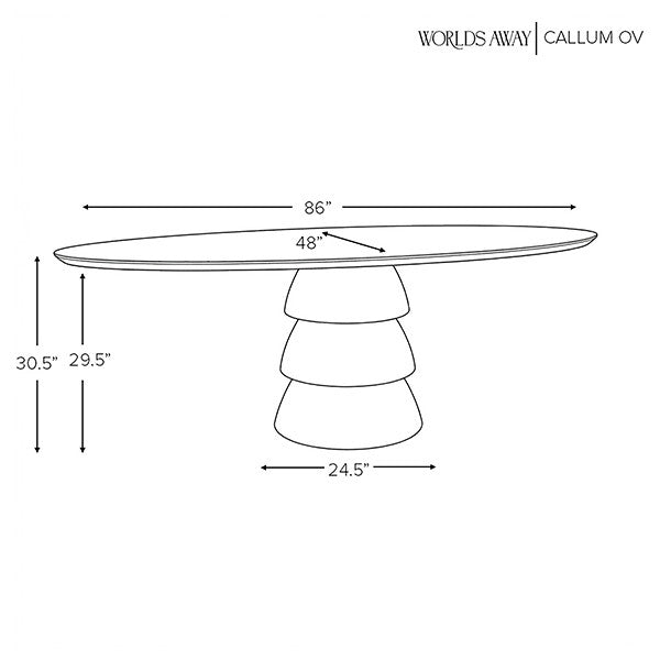 Worlds Away - Callum Oval Dining Table With Tiered Base In Provincial Brown Oak - CALLUM OV PBO