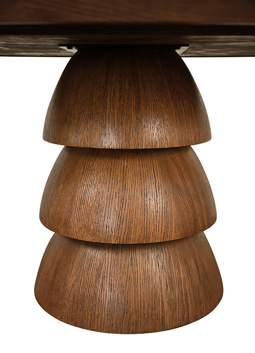 Worlds Away - Callum Oval Dining Table With Tiered Base In Provincial Brown Oak - CALLUM OV PBO
