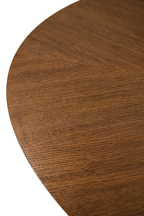 Worlds Away - Callum Oval Dining Table With Tiered Base In Provincial Brown Oak - CALLUM OV PBO