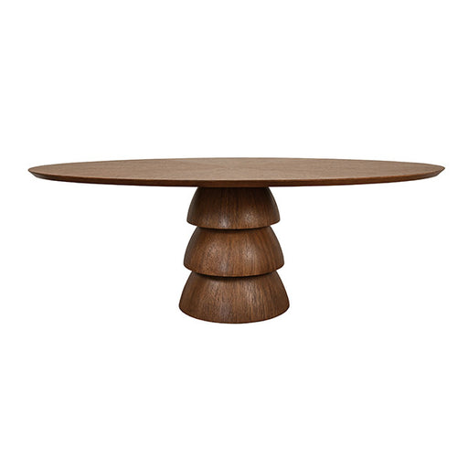 Worlds Away - Callum Oval Dining Table With Tiered Base In Provincial Brown Oak - CALLUM OV PBO - GreatFurnitureDeal