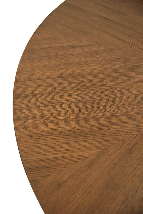 Worlds Away - Callum Round Dining Table With Tiered Base In Provincial Brown Oak - CALLUM RD PBO