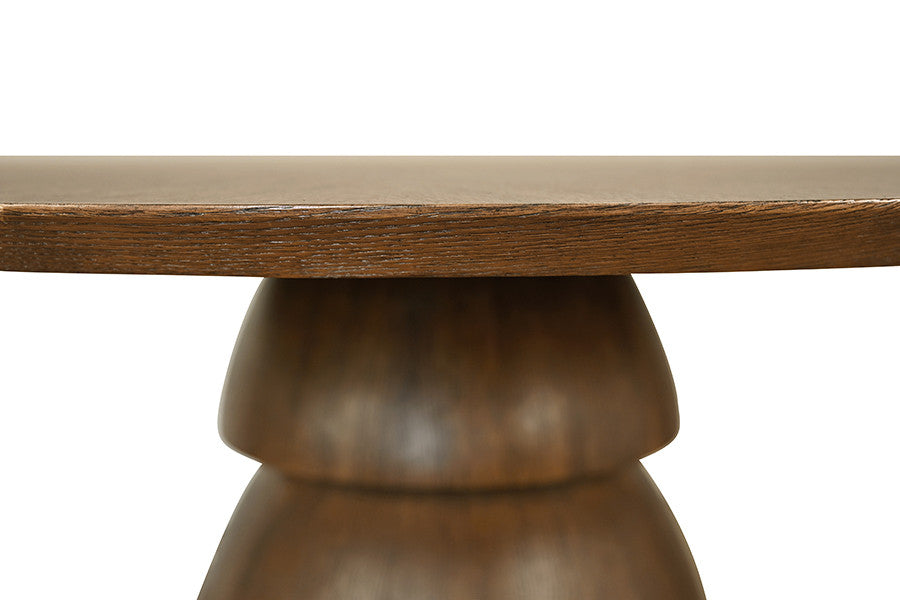 Worlds Away - Callum Round Dining Table With Tiered Base In Provincial Brown Oak - CALLUM RD PBO