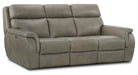 Mariano Italian Leather Furniture - Carly Motion Sofa in Treasure Cement - CARLY-S - GreatFurnitureDeal