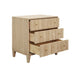 Worlds Away - Carmack Three Drawer Side Table with Fluted Detail in Cerused Oak - CARMACK CO - GreatFurnitureDeal