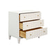 Worlds Away - Carmack Three Drawer Side Table with Fluted Detail in Matte White Lacquer - CARMACK WH - GreatFurnitureDeal